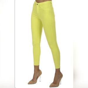 L'Agence NWT Pop Yellow High Rise Margot Skinny Fit Denim Jeans Women's